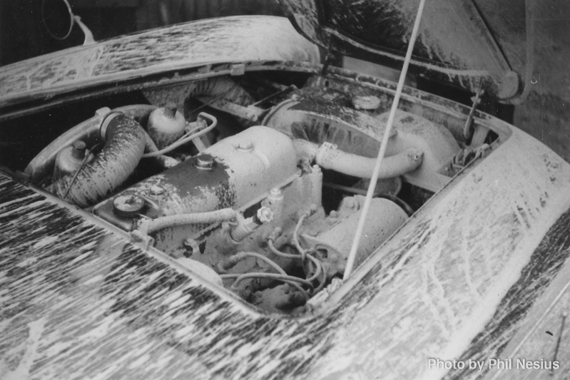 Dad's Austin Healey 100/4 after a trip around Lake Michigan - 1955 / 114L_0021 / 