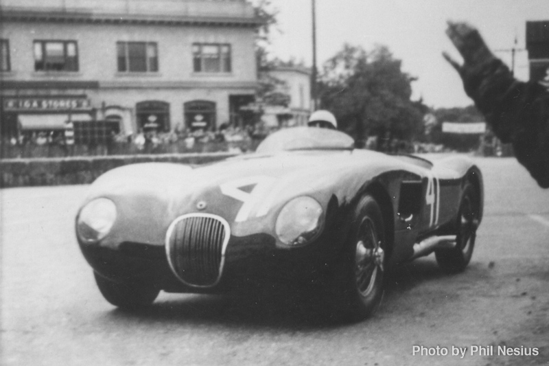 Jaguar XK120C number 41 driven by Phil Hill at Elkhart Lake, WI July 1952 / 137E_0002 / 