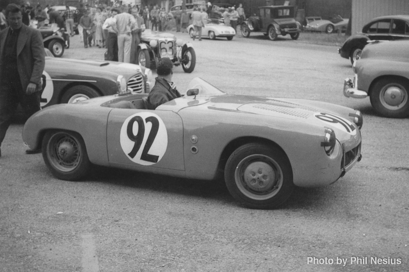 Deutsch-Bonnet (DB) Antem Number 92 driven by Bill Cook at Elkhart Lake, WI September, 1952 / 137E_0011 / 