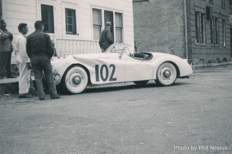 Jaguar XK120 Number 102 at Elkhart Lake, WI July 1952 / 137E_0041 / 