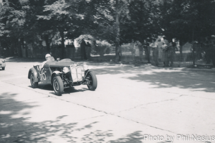 MG Number 96 driven by Virginia Schleicher at Elkhart Lake, WI July 1952 / 137E_0042 / 3