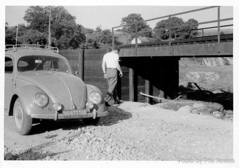 Burmeister and his VW. Maybe in WI by Road America construction? / 139K_0005 / 