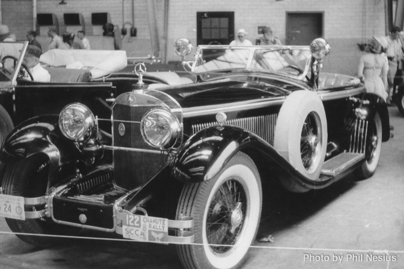 Mercedes with a Chanute Rally plate on the front bumper at Chanute AFB June, 1953 / 312K_0006 / 