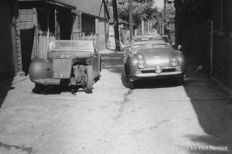 Pat Snooks Triumph, Dad's A90 Austin, 1953 / 312K_0016 / 