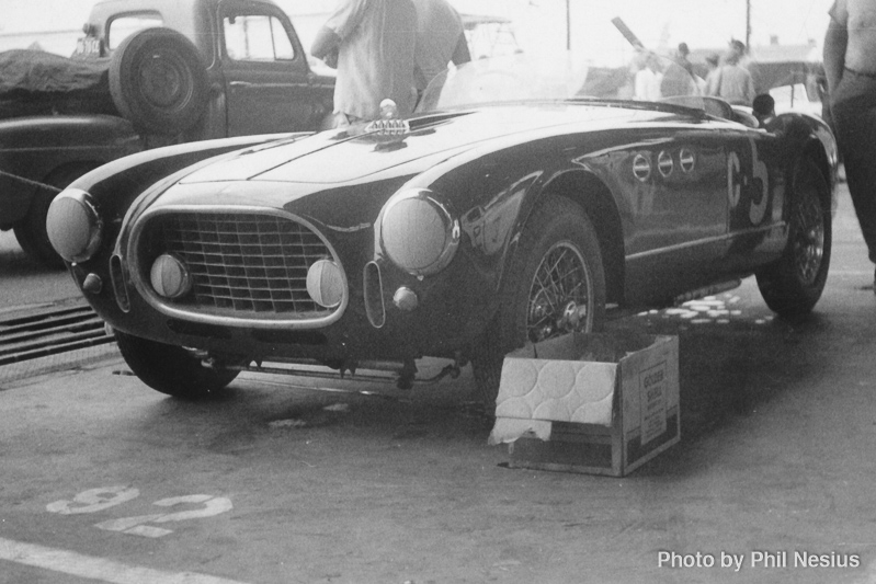 Ferrari 340 America number 5 driven by Jim Kimberly at Lockbourne AFB August 1953 / 493K_0001 / 