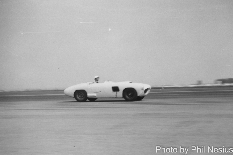 Ford Special Number 49 driven by Bob Larson at Lockbourne AFB August 1954 or George Glendenning driving a Comet #62, this car at Wilmot. / 677L_0005 / 
