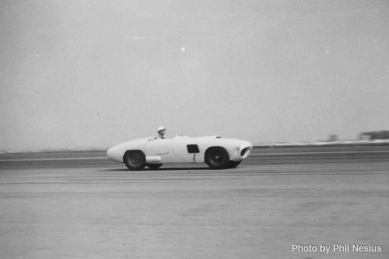 Ford Special Number 49 driven by Bob Larson at Lockbourne AFB August 1954 or George Glendenning driving a Comet #62, this car at Wilmot. / 677L_0005 / 