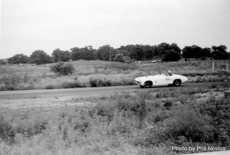 Might be Comet Number 62 driven by George Glendenning or a Ford Special (Number 49 driven by Bob Larson at other race) at Wilmot Hills 2nd Annnual relaxed Road Race, August 1, 1954 / 677L_0014 / 