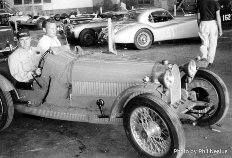 Bugati with Jaguar XK120 Number 131 driven by Bill Heldt at Chanute AFB June, 1953 / 902K_0016 / 