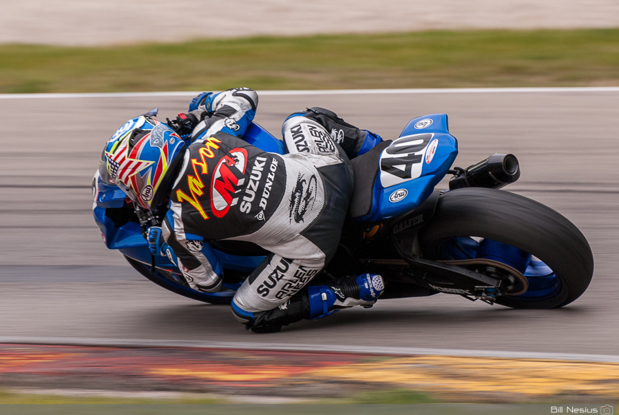 Jason DiSalvo on the No.40 M4 Suzuki GSX-R600 in turn 6, Road America, Elkhart Lake, WI / DSC_3557 / 3