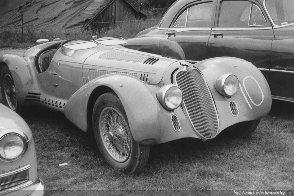1938 Alfa Romeo 8C 2900 Mille Miglia Number 10 - 1952 at at Chanute AFB June, 1953 or at Wilmot Hills Road Race, July 26th 1953 (?) ~ 312K_0007 ~ 