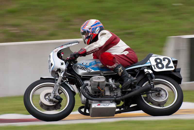 1974 BMW R90s #X82 Ridden By Gordon Lunde in turn 7 at Road America, Elkhart Lake, WI