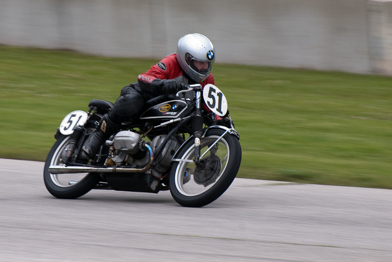 1939 BMW  #51 Ridden by Norbert Nickel in turn 13 at Road America, Elkhart Lake, WI