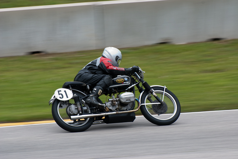 1939 BMW  #51 Ridden by Norbert Nickel in turn 13 at Road America, Elkhart Lake, WI