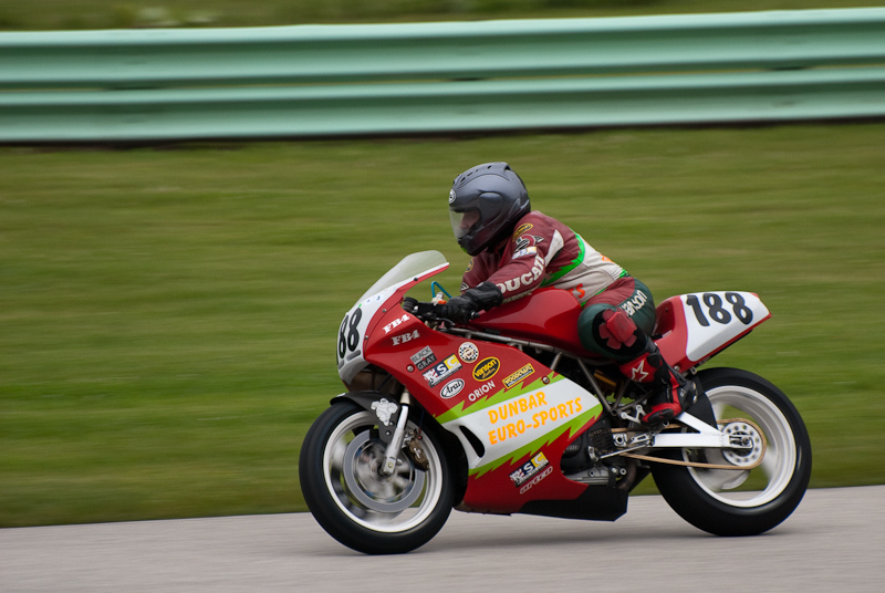Ducati #188 in turn 9 at Road America, Elkhart Lake, WI