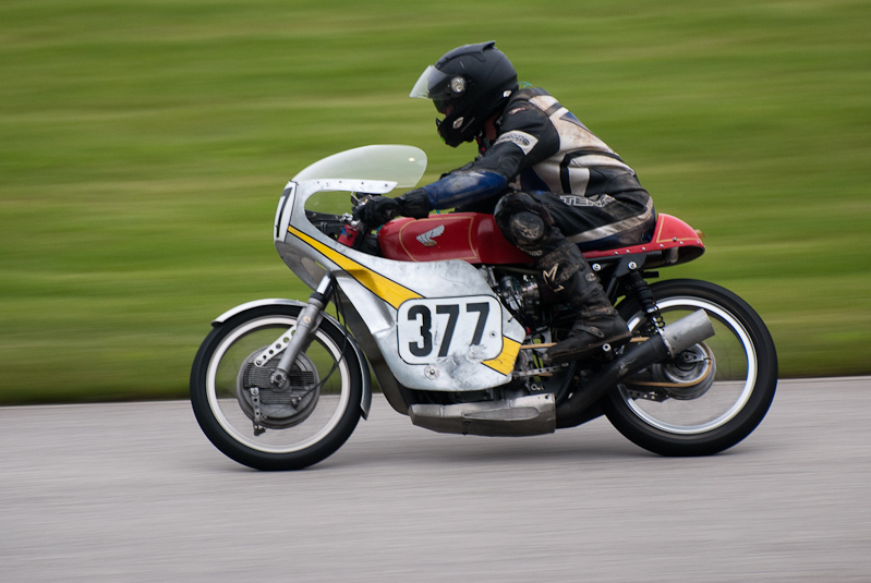 Honda #377 in turn 9 at Road America, Elkhart Lake, WI