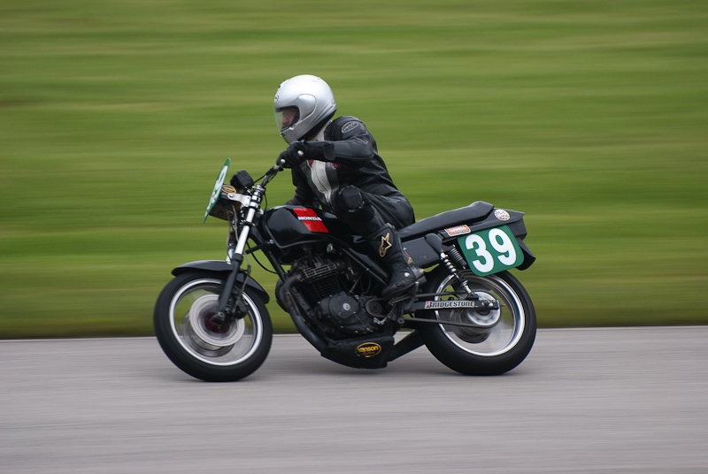1982 Honda #39 ridden by Craig Breckon in turn 9 at Road America, Elkhart Lake, WI