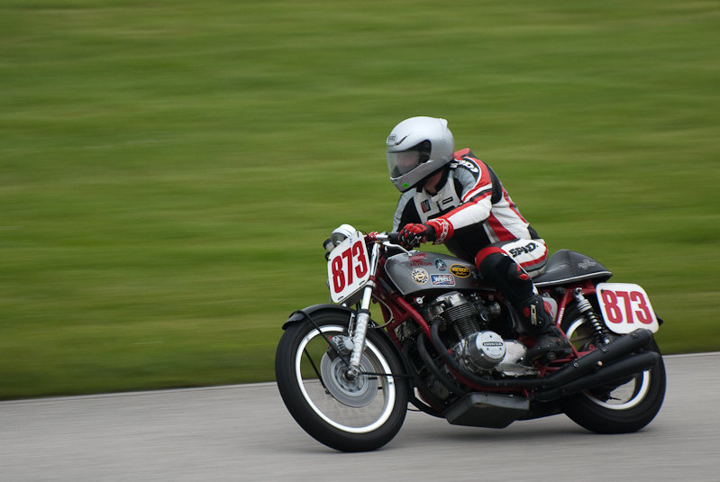 1973 Honda #873 Ridden By Steve Jackson in turn 9 at Road America, Elkhart Lake, WI