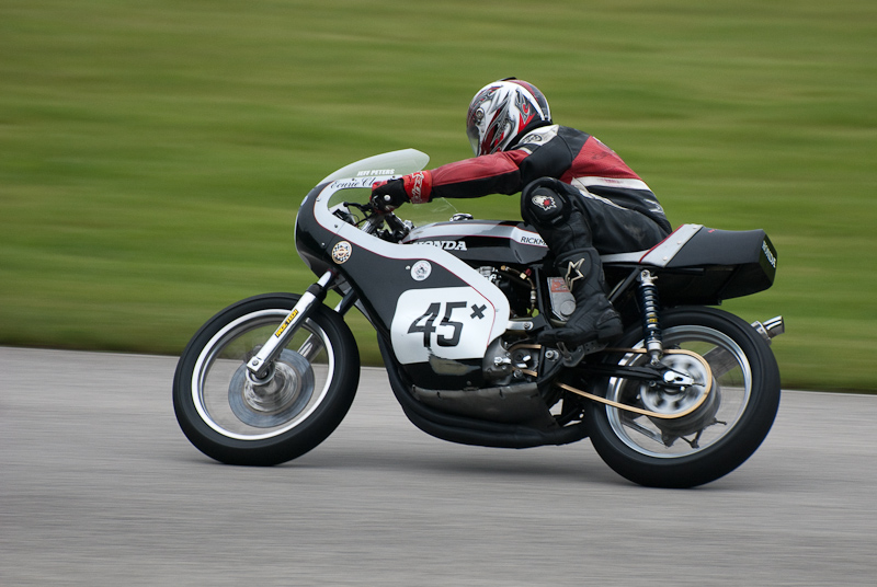 1972 Rickman #45X Ridden by Jeffrey Peters in turn 9 at Road America, Elkhart Lake, WI