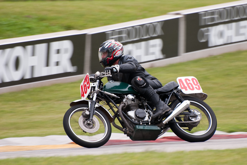 1971 Honda #469 Ridden by Matthew Joy in turn 7 at Road America, Elkhart Lake, WI