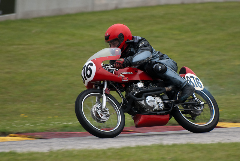 1970 Honda #876 Ridden by Richard Richter in turn 7 at Road America, Elkhart Lake, WI