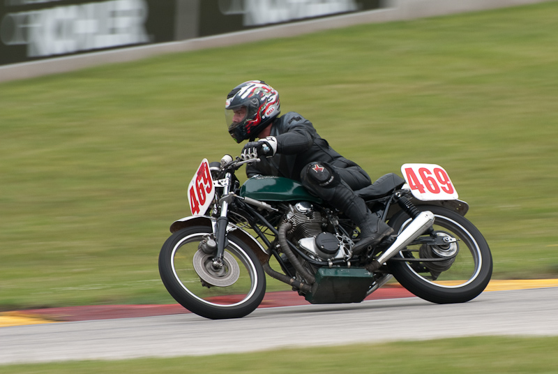 1971 Honda #469 Ridden by Matthew Joy in turn 7 at Road America, Elkhart Lake, WI