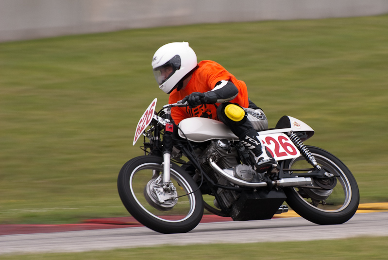1972 Honda #626 Ridden by Timothy Huffman in turn 7 at Road America, Elkhart Lake, WI