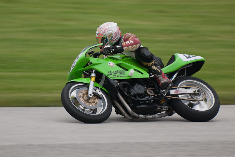 Kawasaki #26 in turn 9 at Road America, Elkhart Lake, WI
