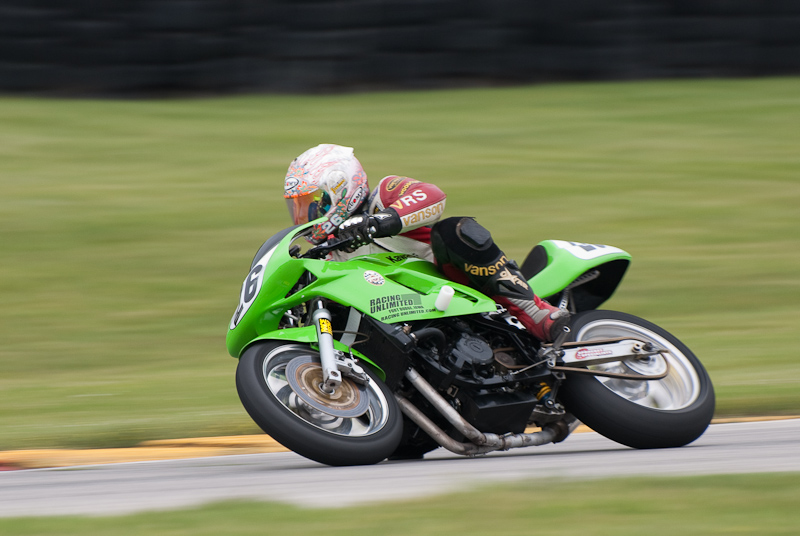 Kawasaki #26 in turn 7 at Road America, Elkhart Lake, WI