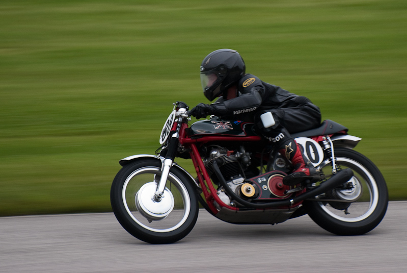 1961 Norton #X80 Ridden by Wesley Goodpaster in turn 9 at Road America, Elkhart Lake, WI