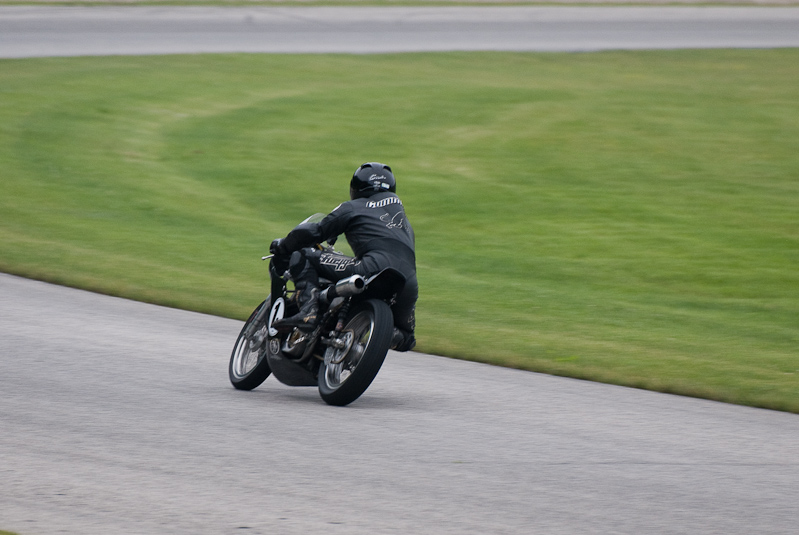 1968 Norton #1s ridden by Kenny Cummings in turn 9 at Road America, Elkhart Lake, WI