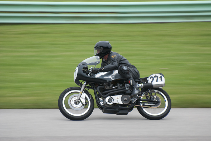 1961 Norton #271 Ridden by Jesse Seary in turn 9 at Road America, Elkhart Lake, WI