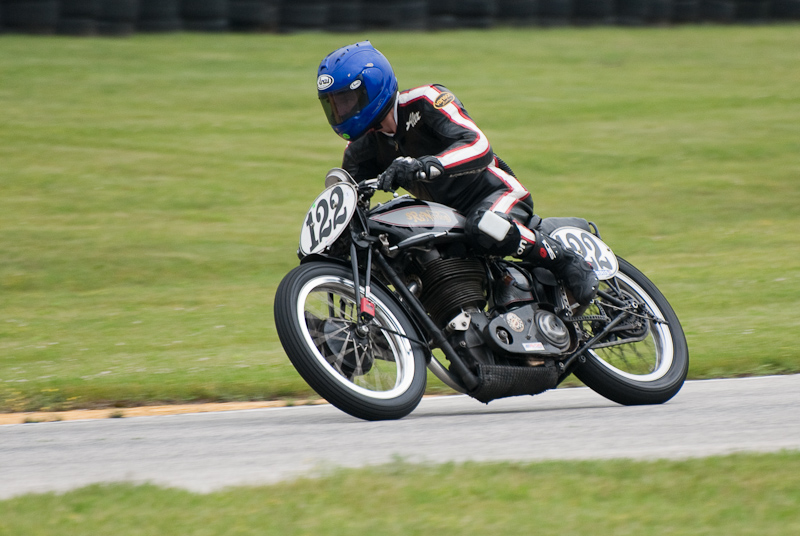 1937 Norton #122 ridden by Alex Mclean in turn 7 at Road America, Elkhart Lake, WI