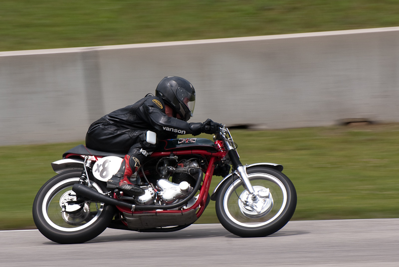 1961 Norton #X80 Ridden by Wesley Goodpaster in turn 13 at Road America, Elkhart Lake, WI