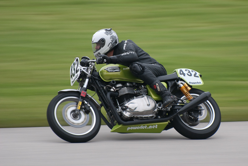2005 Thruxton #432 Ridden By Jeffrey Bottrell in turn 9 at Road America, Elkhart Lake, WI