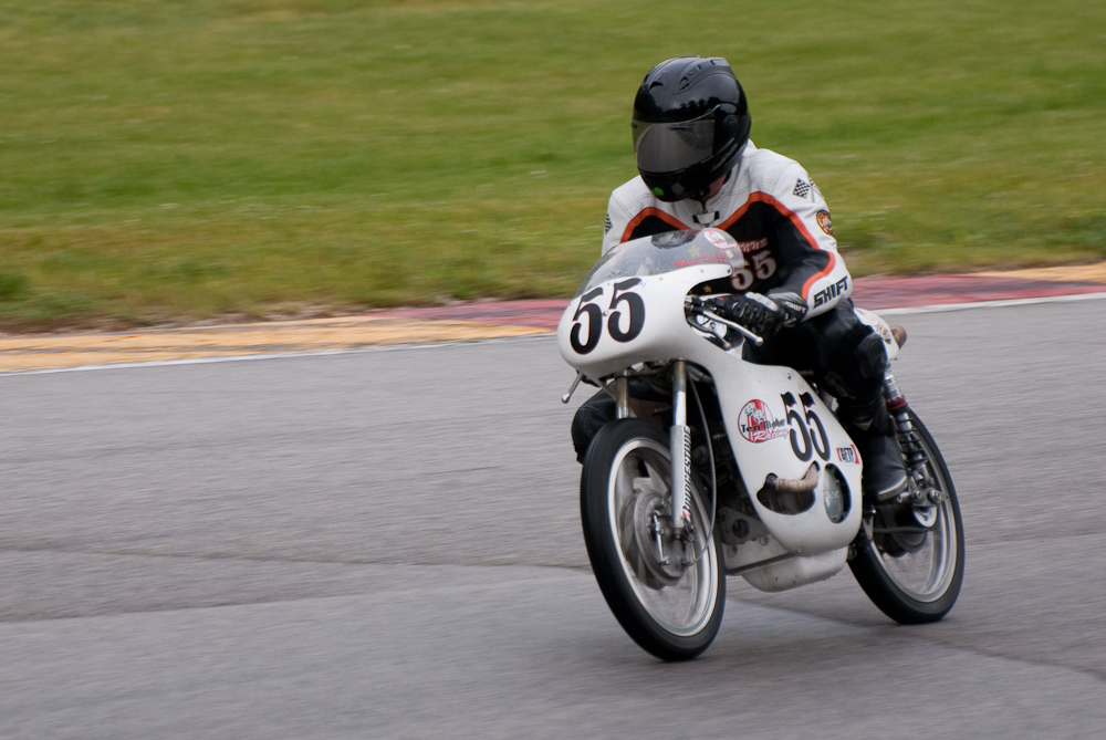 Jon Munns 1968 Honda No 55 in turn 12, Road America, Elkhart Lake, WI