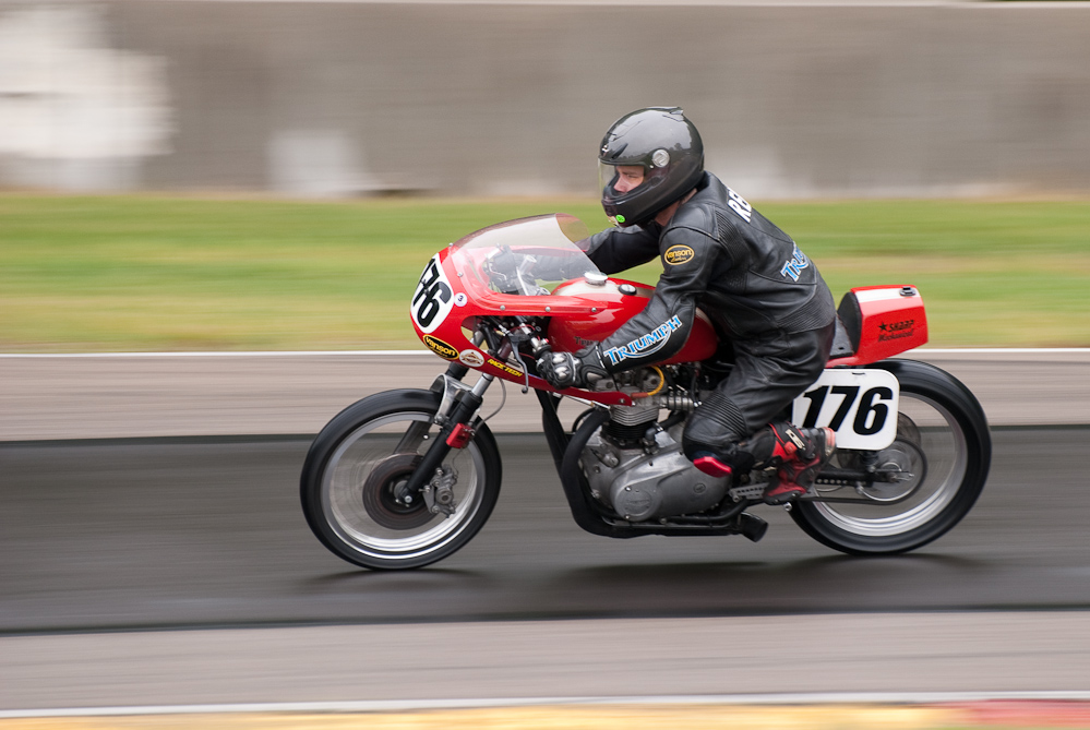 Tony Read on Triumph, No 176, in turn 6, Road America, Elkhart Lake, WI