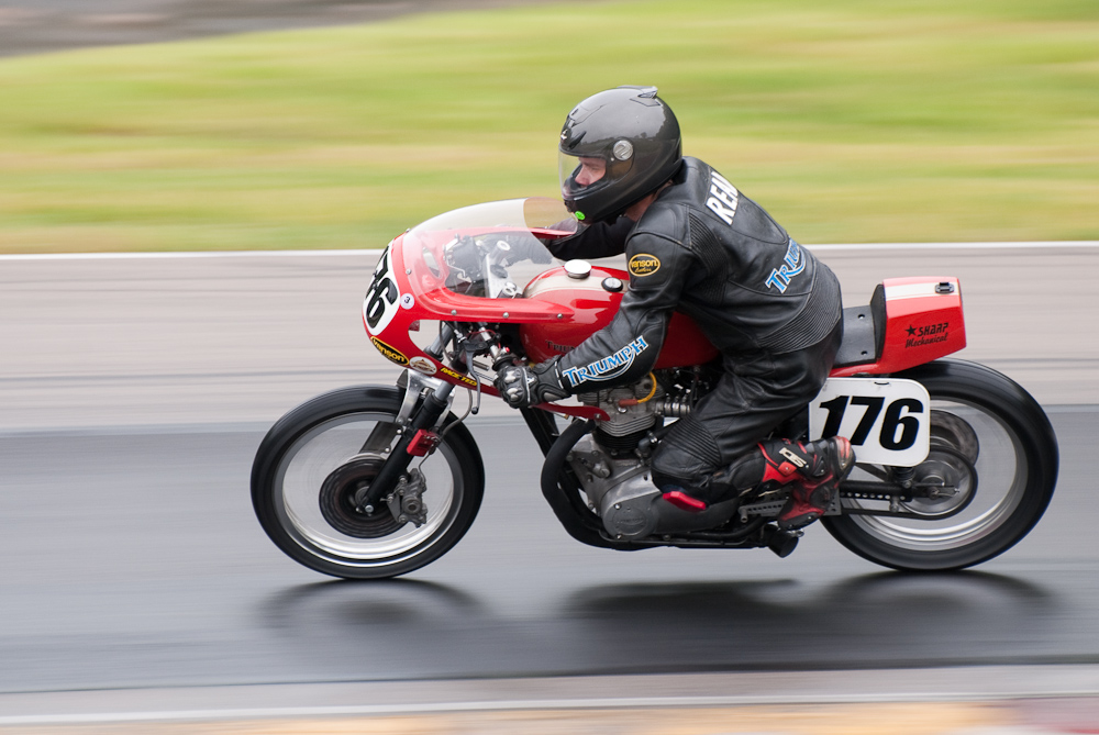 Tony Read on Triumph, No 176, in turn 6, Road America, Elkhart Lake, WI