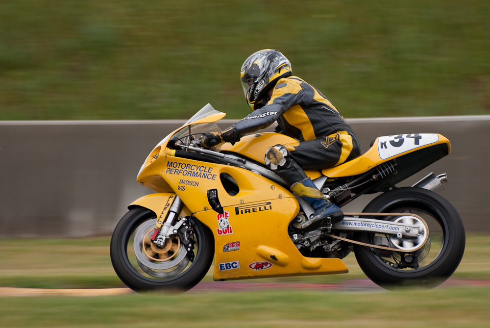 Ed Key riding a 1999 Suzuki, No R34  in turn 7, Road America, Elkhart Lake, WI