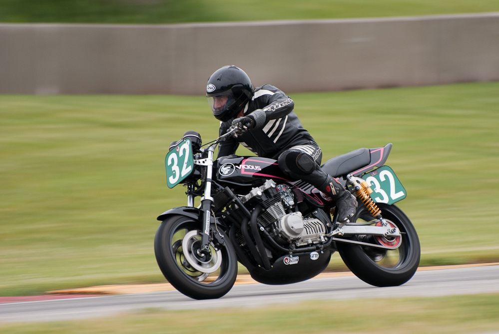 Joe Pethoud on a 1982 Honda, No 32 in turn 7, Road America, Elkhart Lake, WI