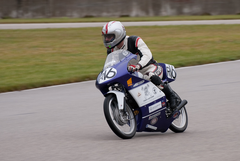 Jason Koschnitzkeon a Honda, No R16 in the bend, Road America, Elkhart Lake, WI