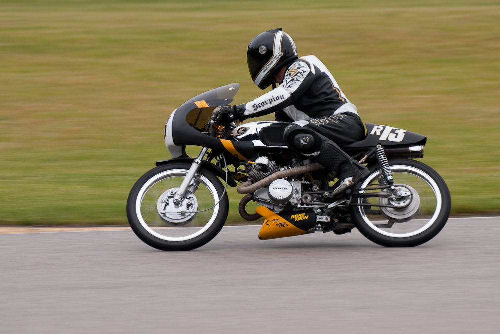 Honda No R73 in the bend at Road America, Elkhart Lake, WI 