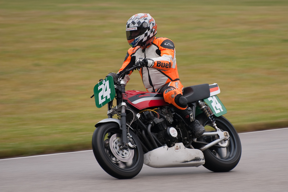 Chris Carr on a 1981 Kawasaki GPz, No 24 in the bend, Road America, Elkhart Lake, WI