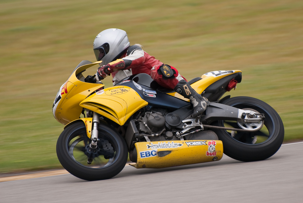 Tim Ivanoff on a Buell, No 222 in the bend, Road America, Elkhart Lake, WI