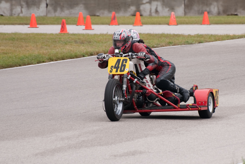 Dale Lavender riding a Yamaha, No S46 in the bend, Road America, Elkhart Lake, WI