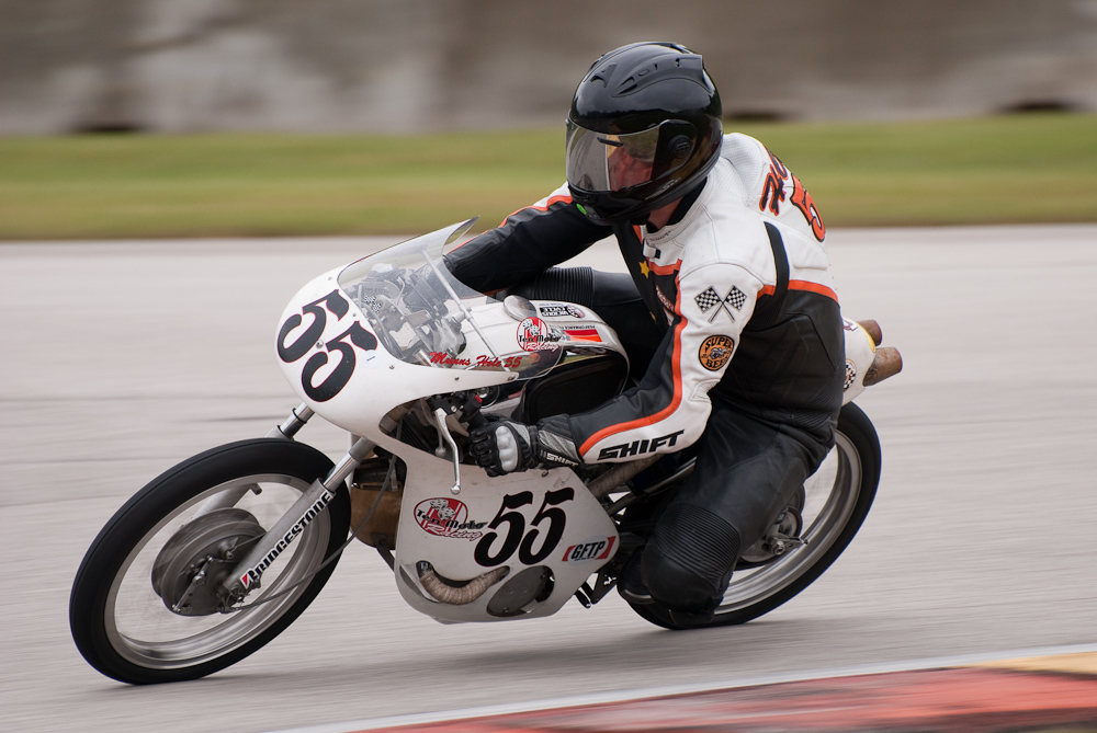 Jon Munns 1968 Honda No 55 in turn 12, Road America, Elkhart Lake, WI