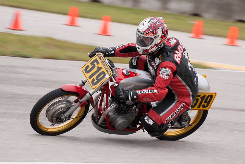 Jereme Ragsdale on a Honda, No 519 in the bend, Road America, Elkhart Lake, WI