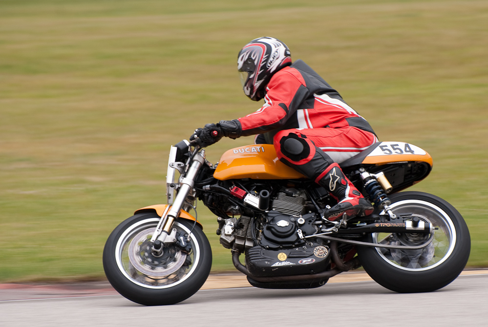 Ducati M1000 Sport , No 554 in the bend, Road America, Elkhart Lake, WI.