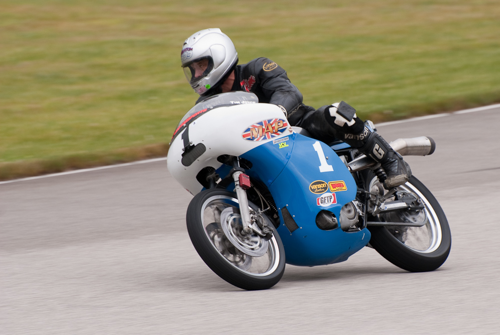 Tim Joyce 1973 Triumph, No 1 in the bend, Road America, Elkhart Lake, WI