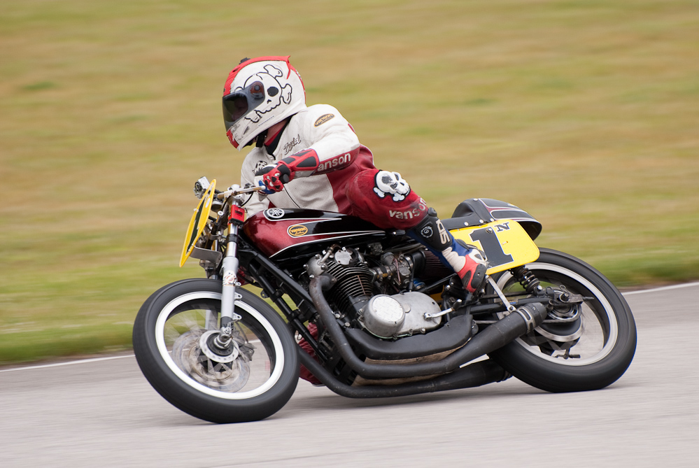 David Crussell on a 1978 Yamaha, No 1 in the bend, Road America, Elkhart Lake, WI